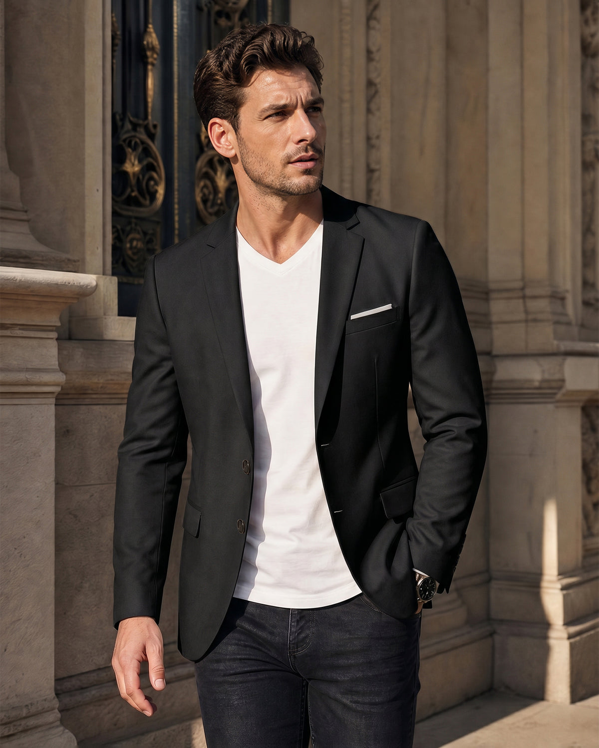 two-button suit jacket