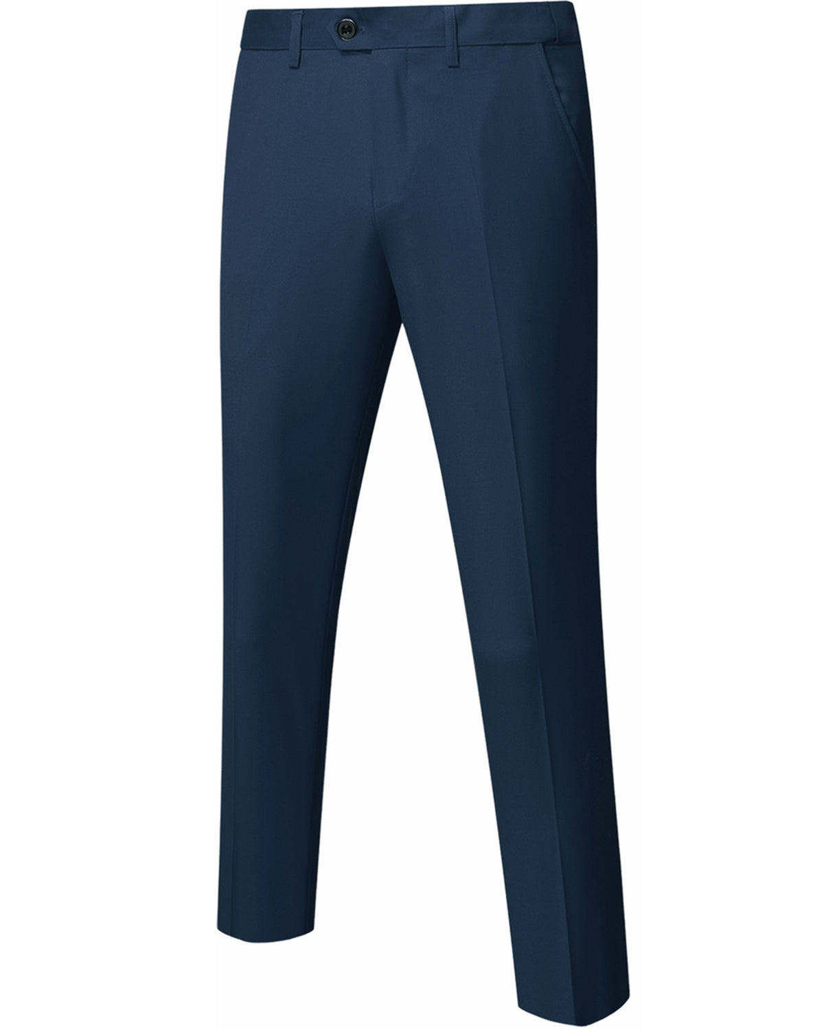 two-button suit jacket with a matching vest and pants