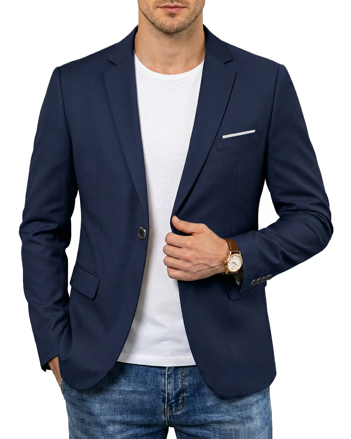 one-button suit jacket