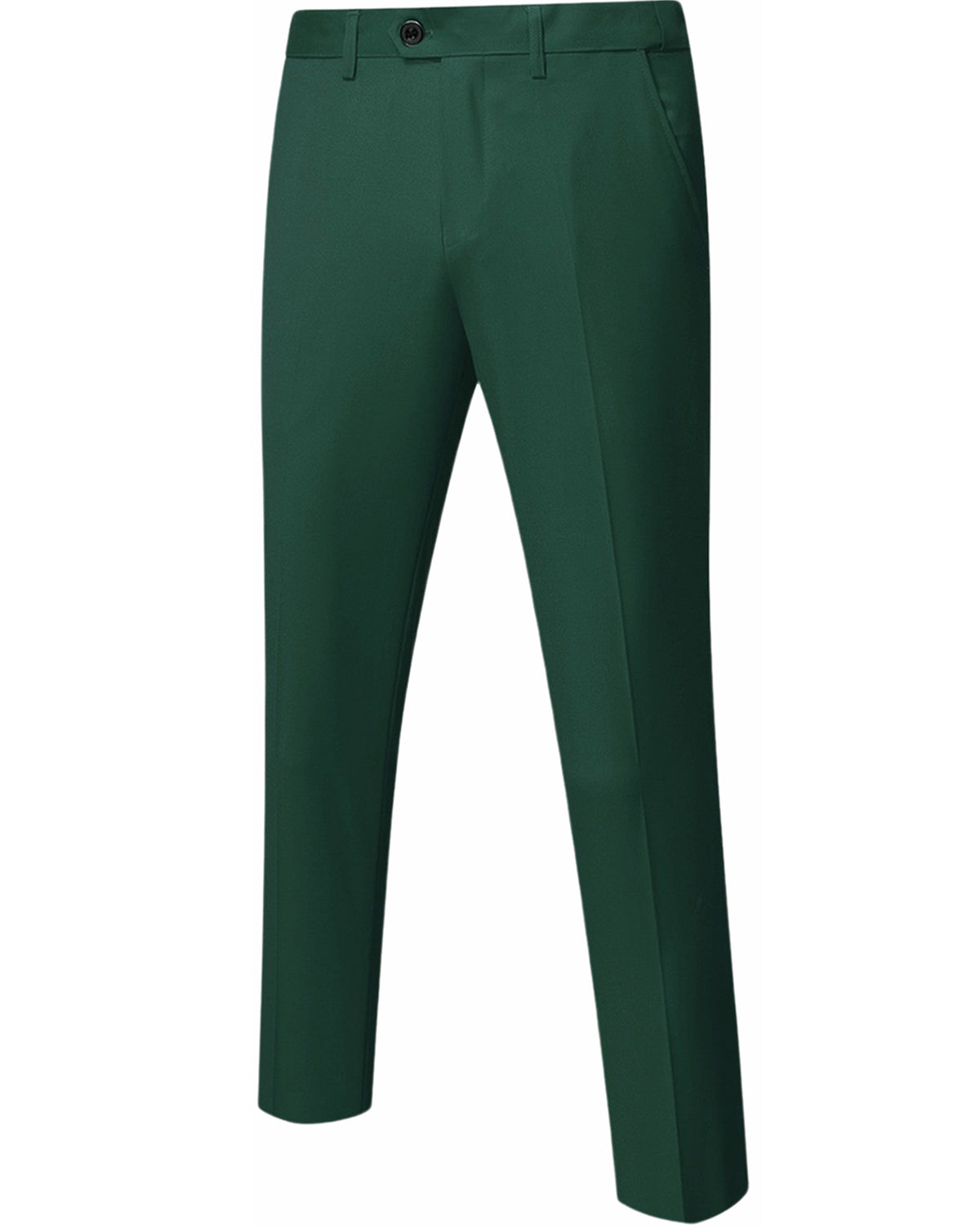 two-button suit jacket with a matching vest and pants
