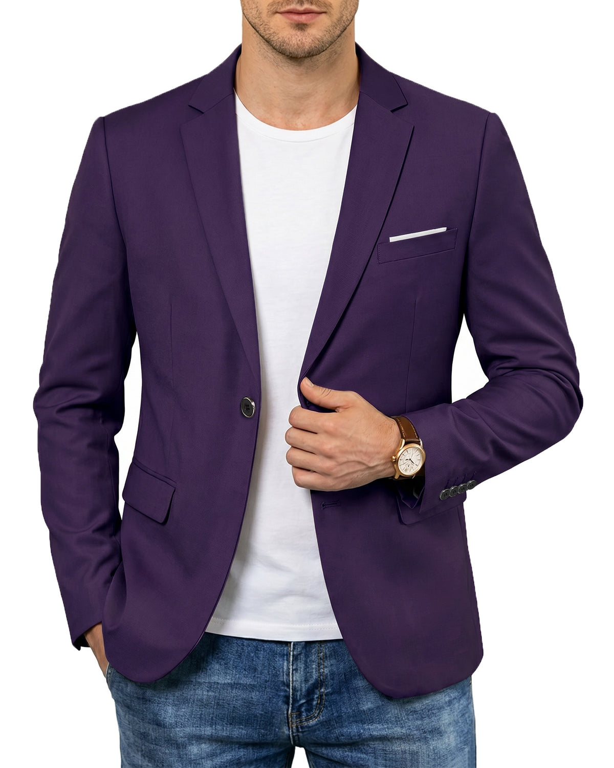 one-button suit jacket