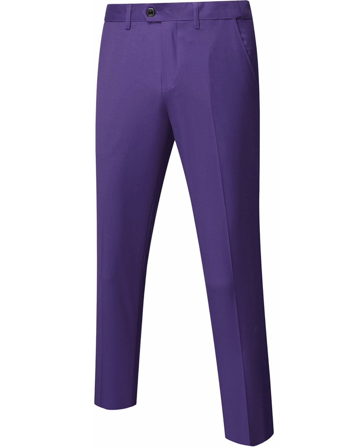 two-button suit jacket with a matching vest and pants