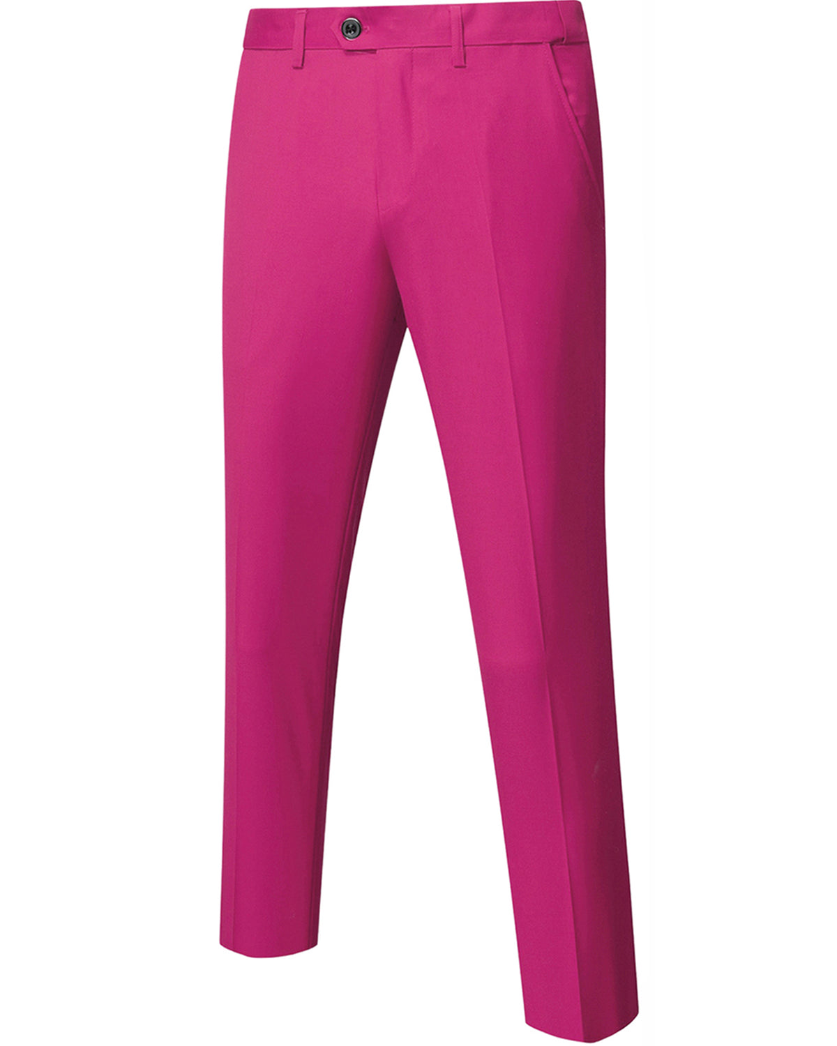 two-button suit jacket with a matching vest and pants