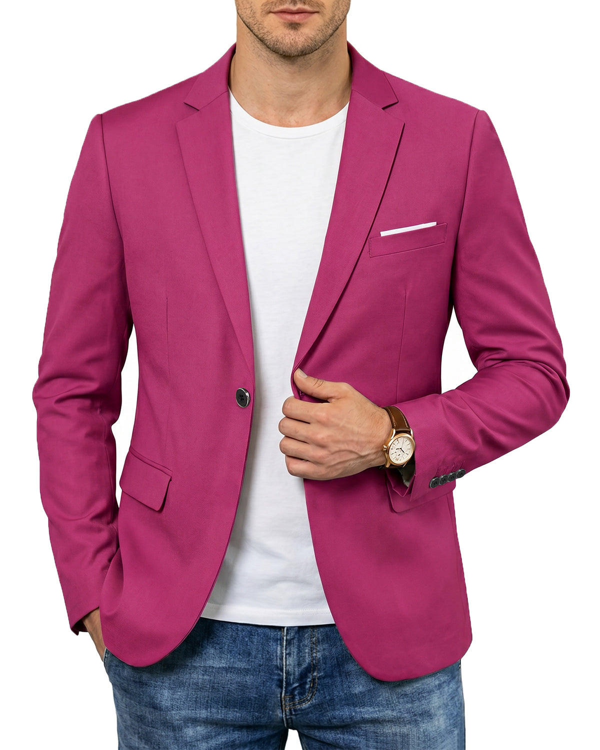 one-button suit jacket