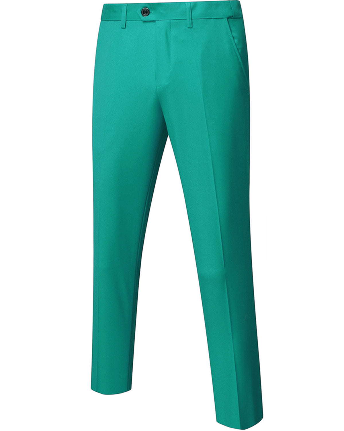two-button suit jacket with a matching vest and pants