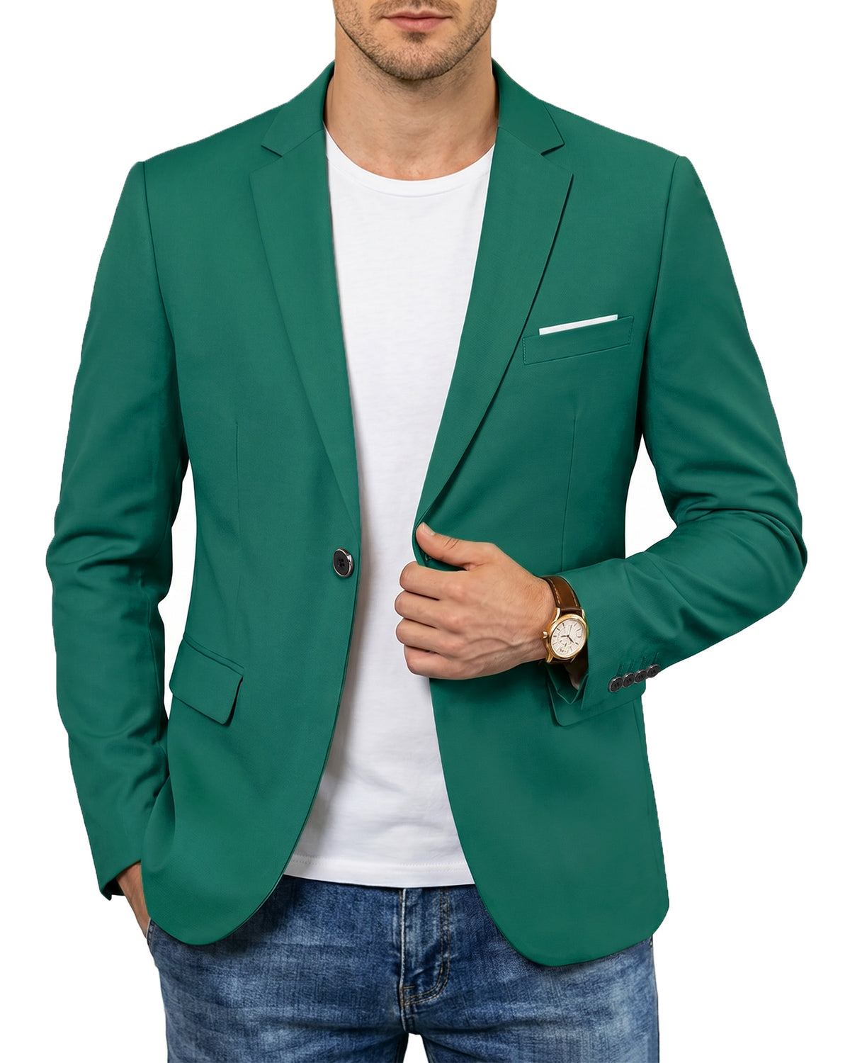 one-button suit jacket