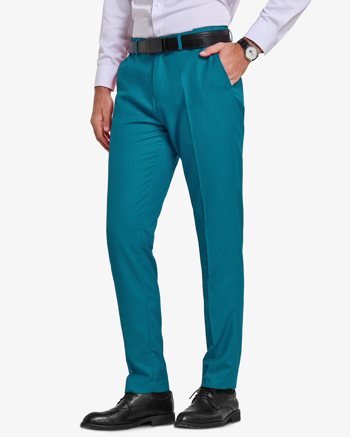 two-button suit jacket with a matching vest and pants