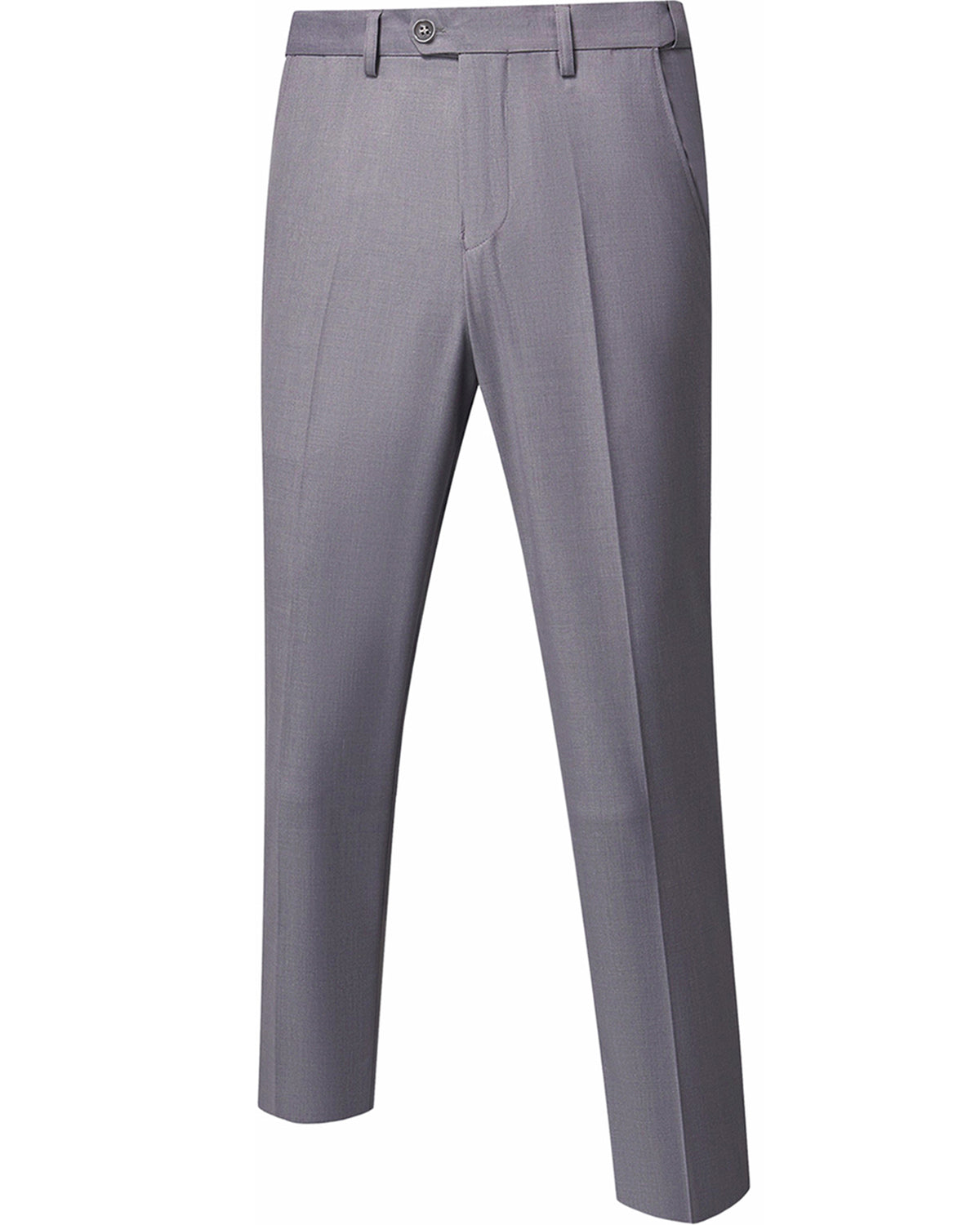 two-button suit jacket with a matching vest and pants