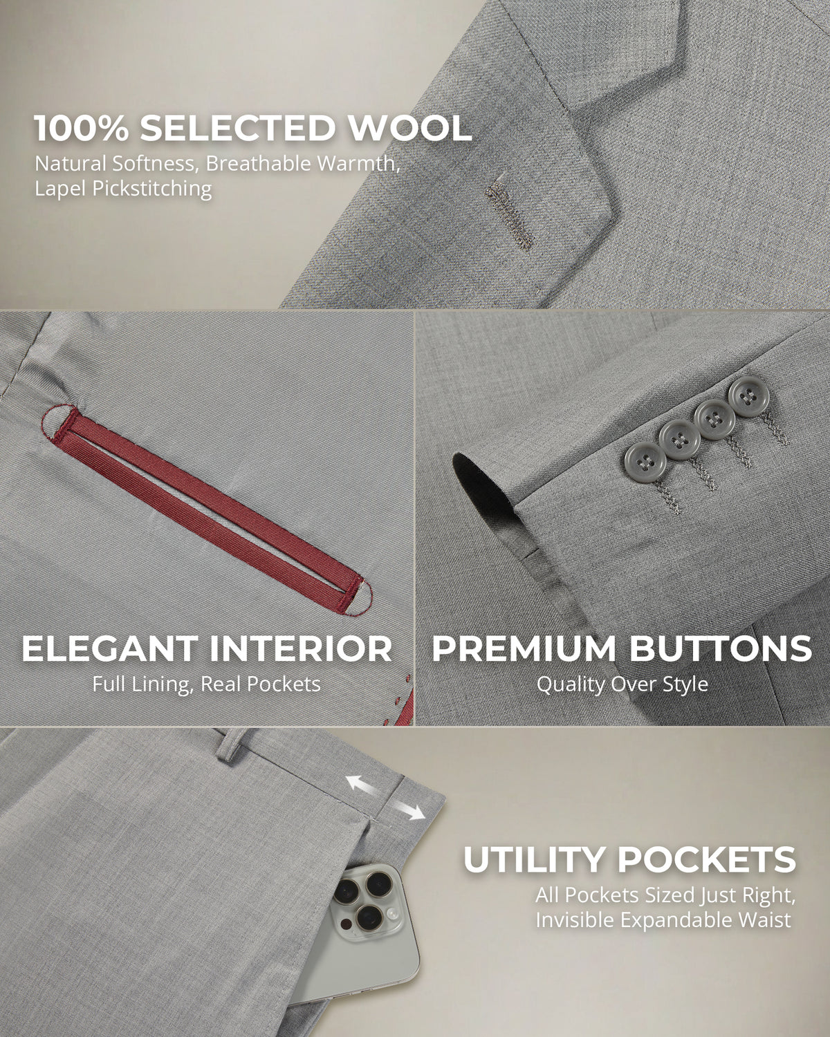  2-piece suit (jacket + trousers)