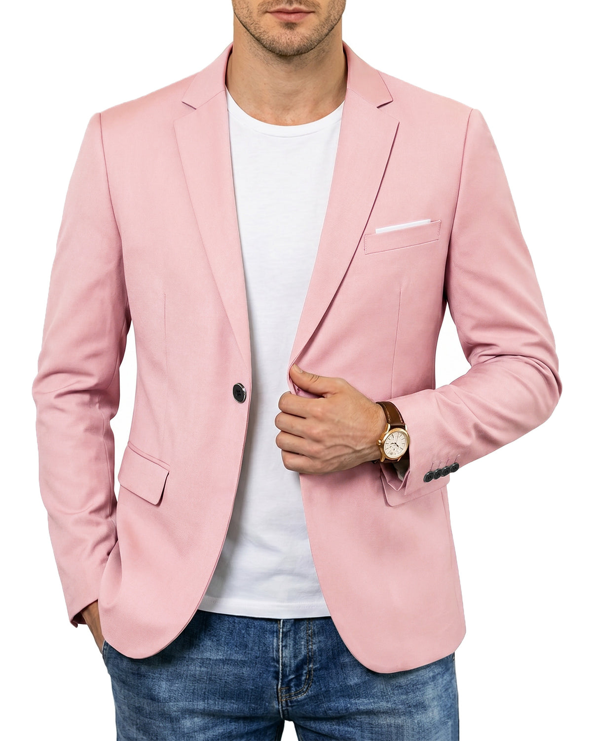 one-button suit jacket