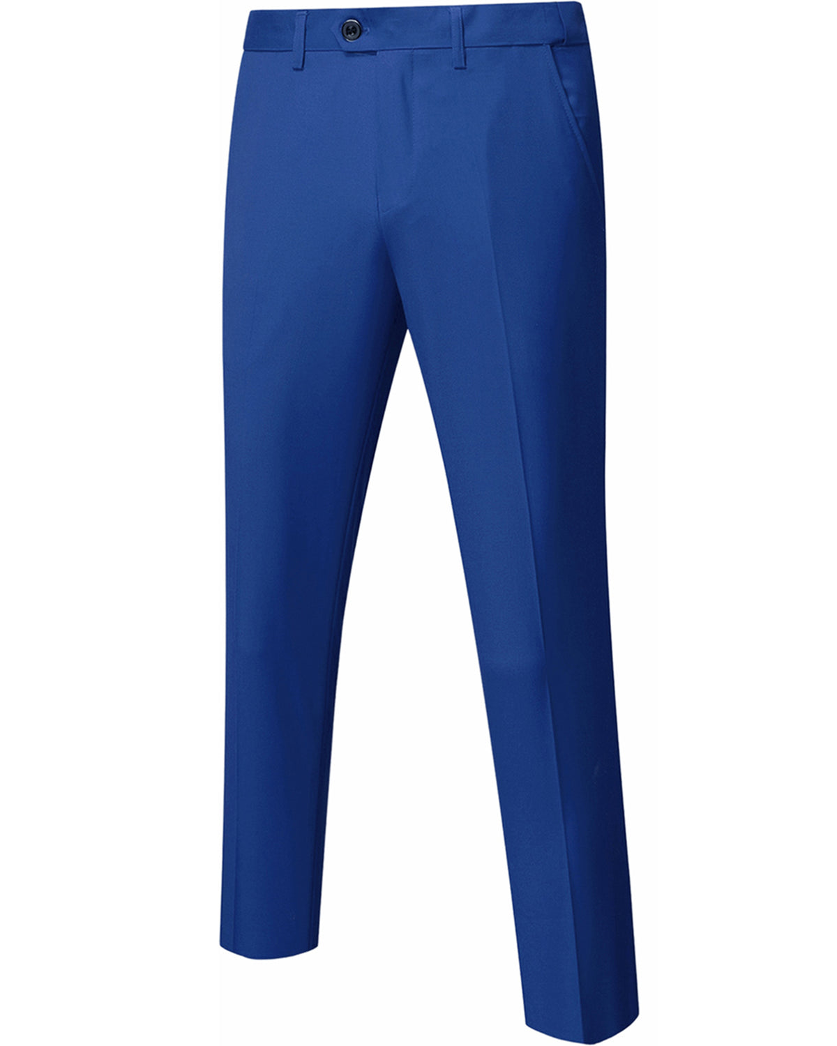 two-button suit jacket with a matching vest and pants