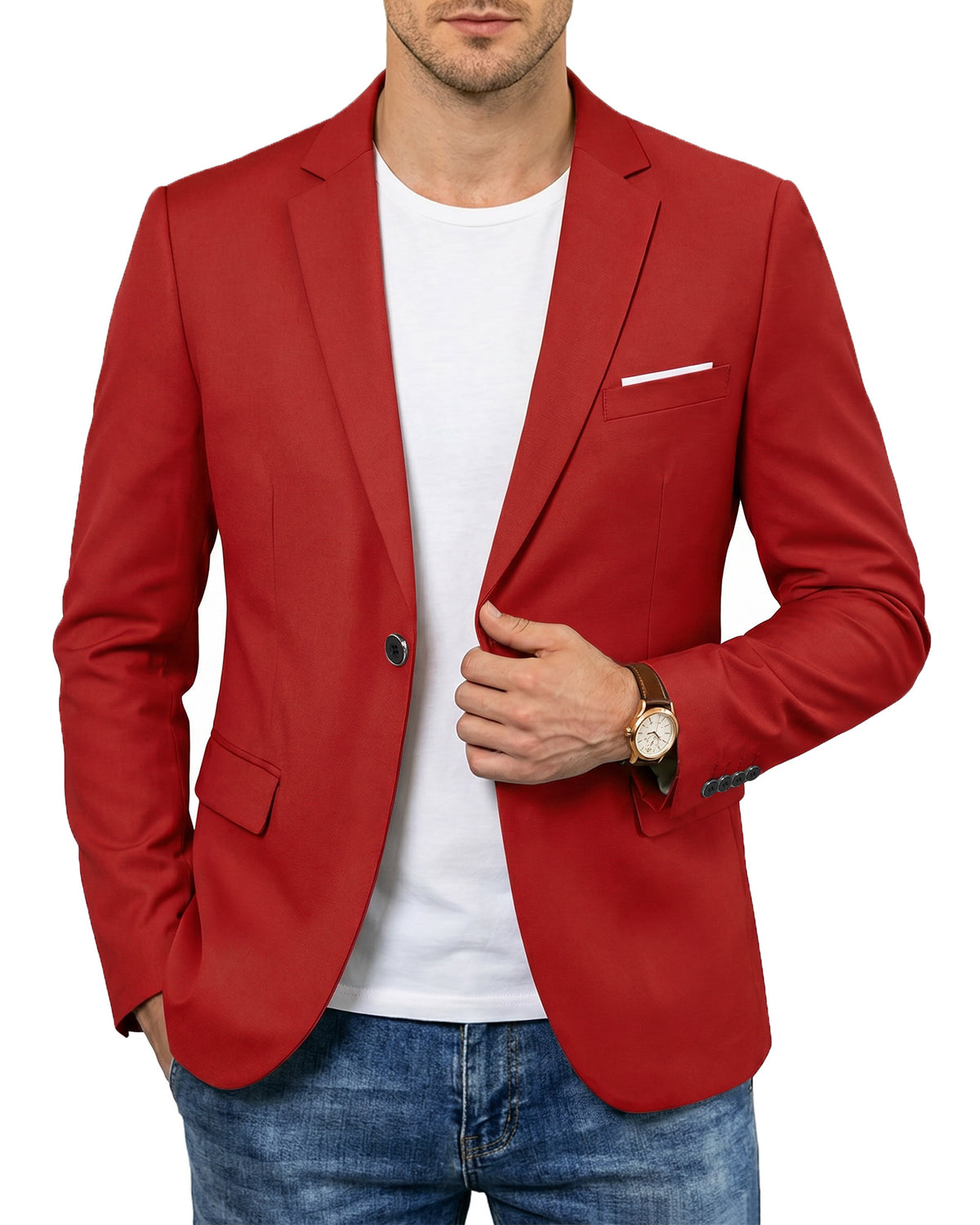 one-button suit jacket