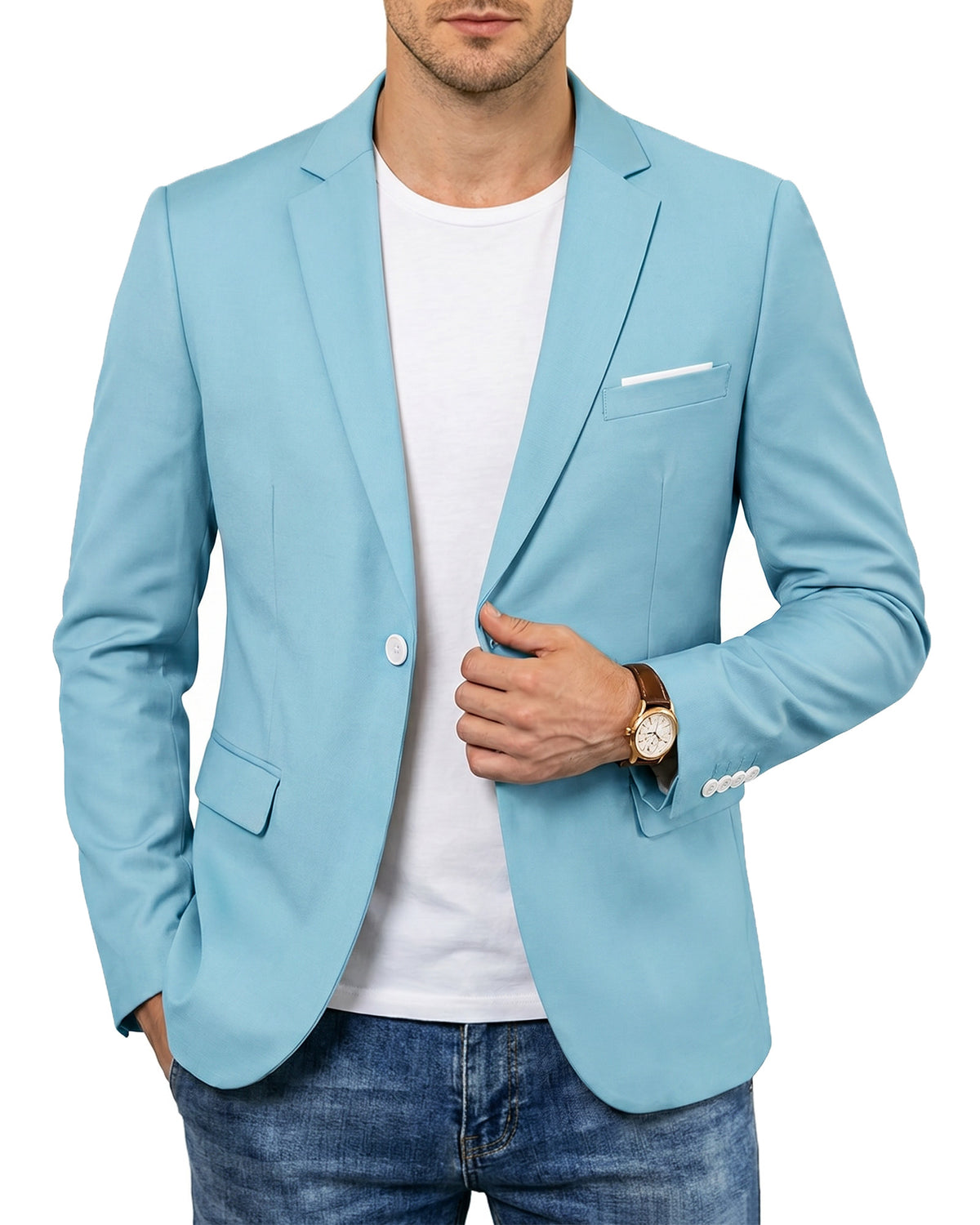 one-button suit jacket