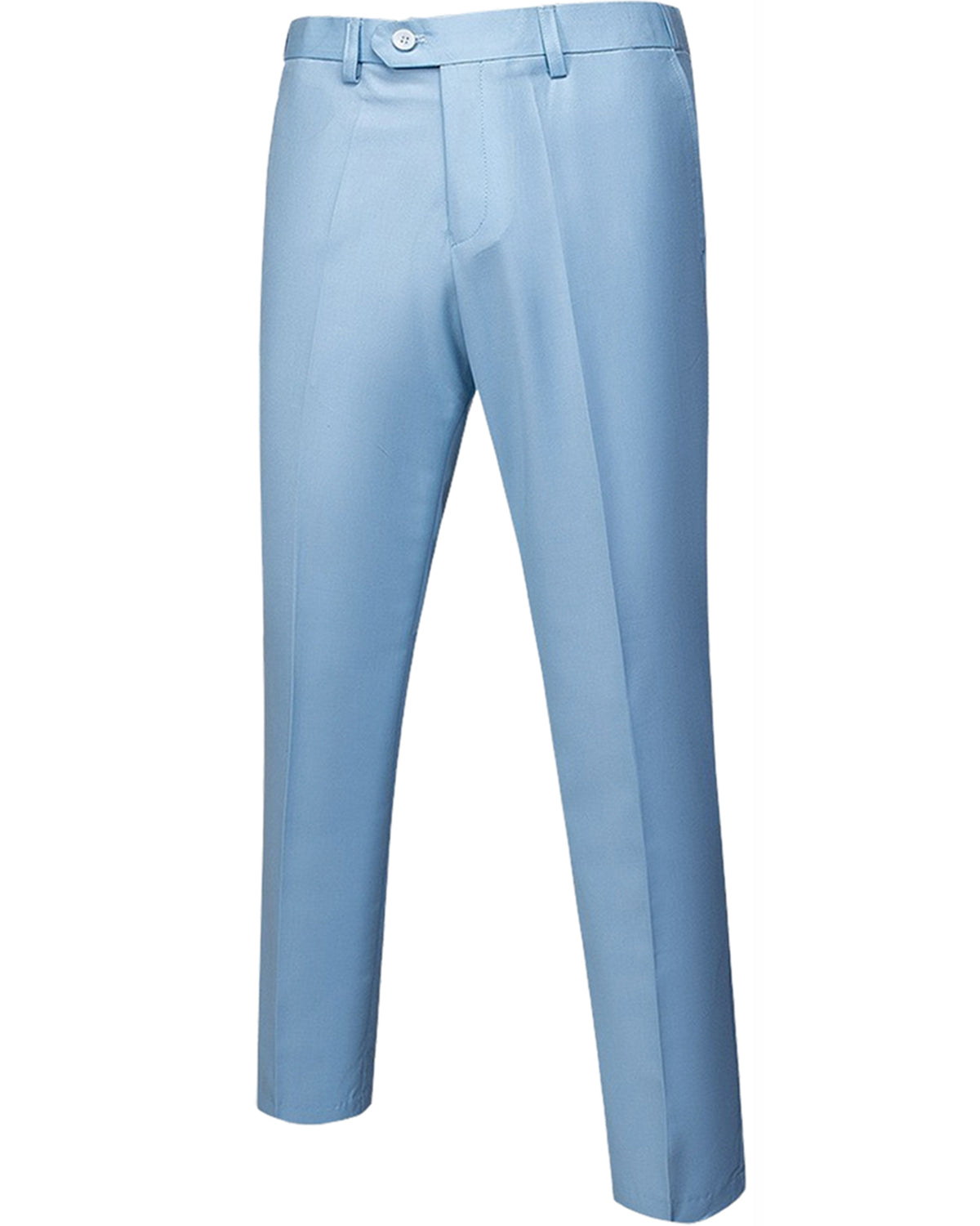 two-button suit jacket with a matching vest and pants