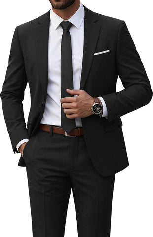 YND one-button two-piece suit in Black — main product image