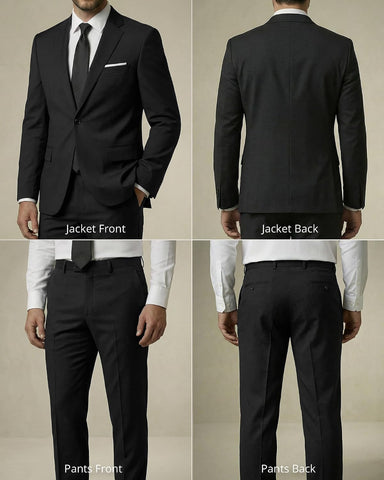 YND one-button two-piece suit in Black — detail 2